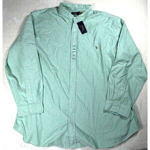 Polo Ralph Lauren Iconic Oxford Shirt Big & Tall 4XB Green Classic Fit NWT